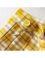 Fashion Yellow Plaid Printed Pleated Skirt
