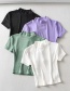 Fashion Purple Small Turtleneck Slim-fit T-shirt