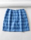 Fashion Blue Skim-proof Slit Print Skirt