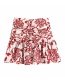 Fashion Photo Color Floral Print Pleated Ruffled Skirt