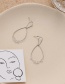 Fashion Silver Crystal Geometric Twisted Drop Shaped Pierced Earrings