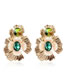 Fashion Green Irregular Earrings With Crystal Pearl Alloy