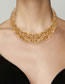 Fashion Yellow Crystal Metal Fake Collar Necklace Earring Set