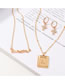 Fashion Golden Diamond Cross Letter Necklace Set