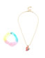 Fashion Pink Dripping Contrast Butterfly Round Bead Alloy Necklace