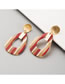 Fashion Brown Drop Shaped Acrylic Hollow Alloy Letter Earrings