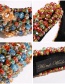Fashion Pink Yellow + White Corduroy Alloy Crystal Beads With Pearl Headband