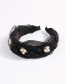 Fashion Black Yarn Material Alloy Imitated Pearl Rhinestone Wide Side Hair Hoop