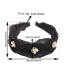 Fashion Rose Red Yarn Material Alloy Imitated Pearl Rhinestone Wide Side Hair Hoop