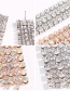 Fashion Golden Ab Diamond Alloy Studded Tassel Chain Stud Earrings