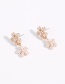 Fashion White Pearl Alloy Stud Earrings With Pearl Flowers