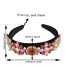 Fashion White + Black Fabric Diamond Flower Headband
