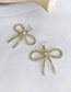 Fashion Golden Alloy Studded Bow Stud Earrings