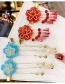 Fashion Pink Crystal Flower Resin Love Child Forehead Chain Card Issue Hair Clip