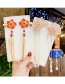Fashion Pink Resin Flower Fan-shaped Pearl Resin Hollow Children's Long Card Hair Clip