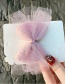 Fashion Pink Striped Lace Bow Child Hair Clip