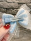 Fashion Yellow Striped Lace Bow Child Hair Clip