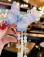 Fashion Blue 1 Pair Resin Flower Butterfly Pearl Children's Long Hair Clip