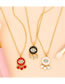Fashion Red Micro-set Zircon Eye Love Tassel Necklace