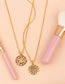 Fashion Golden Peace Dove Diamond Heart Carved Alloy Round Necklace
