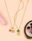Fashion Golden Crystal Lock Alloy Necklace With Diamonds