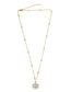 Fashion Golden Life Tree Alloy Hollow Geometric Round Necklace With Colorful Diamonds