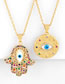 Fashion Golden Geometric Diamond Eye Necklace With Fancy Diamonds