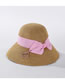 Fashion Dark Pink Straw Bow Encryption Straw Hat