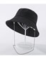 Fashion Black Pure Color Metal Chain Cotton Fisherman Hat