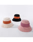 Fashion Pink Wrinkled Patch Colorblock Wide-brimmed Fisherman Hat
