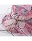 Fashion Pink Flower Cloth Big Brim Mesh Gauze Sun Hat