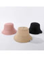 Fashion Black Pure Color Metal Patch Cotton Fisherman Hat
