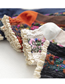 Fashion Navy Lace Floral Stitching Cotton Socks