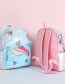 Fashion Light Pink Unicorn Sequined Plush Children's Backpack