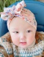 Fashion Gray Borderless Printed Pleated Bow Kids Hat