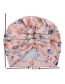 Fashion Navy Borderless Printed Pleated Bow Kids Hat