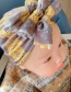 Fashion Yellow Polyester Cotton Pleated Bow Hat