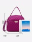 Fashion Purple Waterproof Nylon Cloth Rhombus Diagonal Shoulder Bag