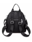Fashion Black Embroidered Diamond Backpack With Zip