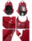 Fashion Red Belt Buckle Letter Logo Backpack