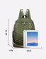 Fashion Green Embroidered Diamond Double Zipper Backpack