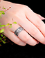 Fashion Silver Lotus Heart Sutra Wide Men's Band Ring