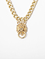 Fashion Golden Single Layer Lion Head Stereo Necklace