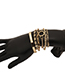Fashion Golden Glossy Geometric Cutout Multi-element Bracelet