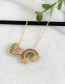 Fashion Golden Cubic Zirconia Rainbow Necklace