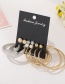 Fashion Color Mixing Pearl Love Round Alloy Earring Set
