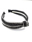 Fashion 4 Rows Of Silver Diamonds Knotted Cloth Hollow Hair Band With Rhinestones