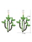 Fashion Red Diamond Cactus Alloy Earrings