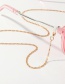 Fashion Pink Chain Hanging Neck Metal Chain Sunglasses Snow Chain