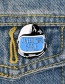 Fashion Blue I Need More Space Astronaut Enamel Backpack Clothes Badge